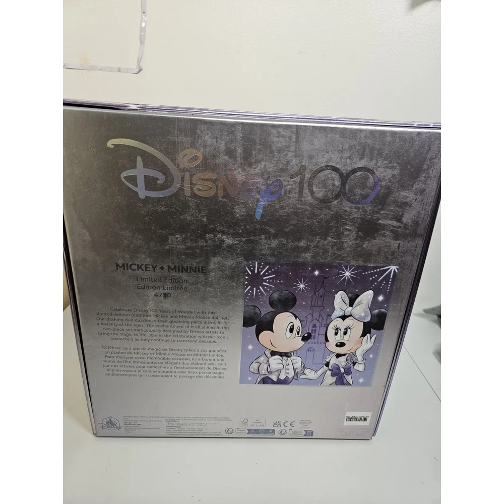 2023 Disney Parks 100 Mickey & Minnie Mouse LE 4750 Deluxe‎ Doll Figure Box Set